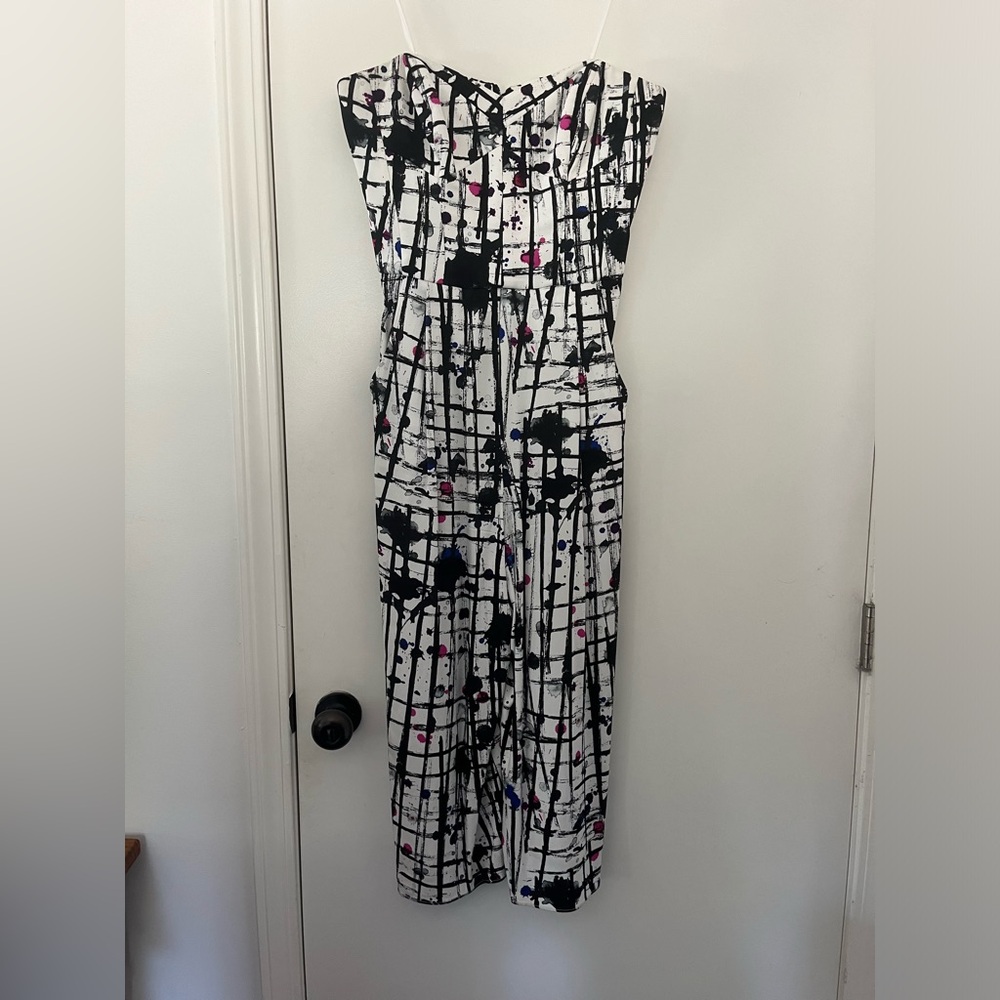 Milly Strapless Jumpsuit Paint Splatter Print - image 4